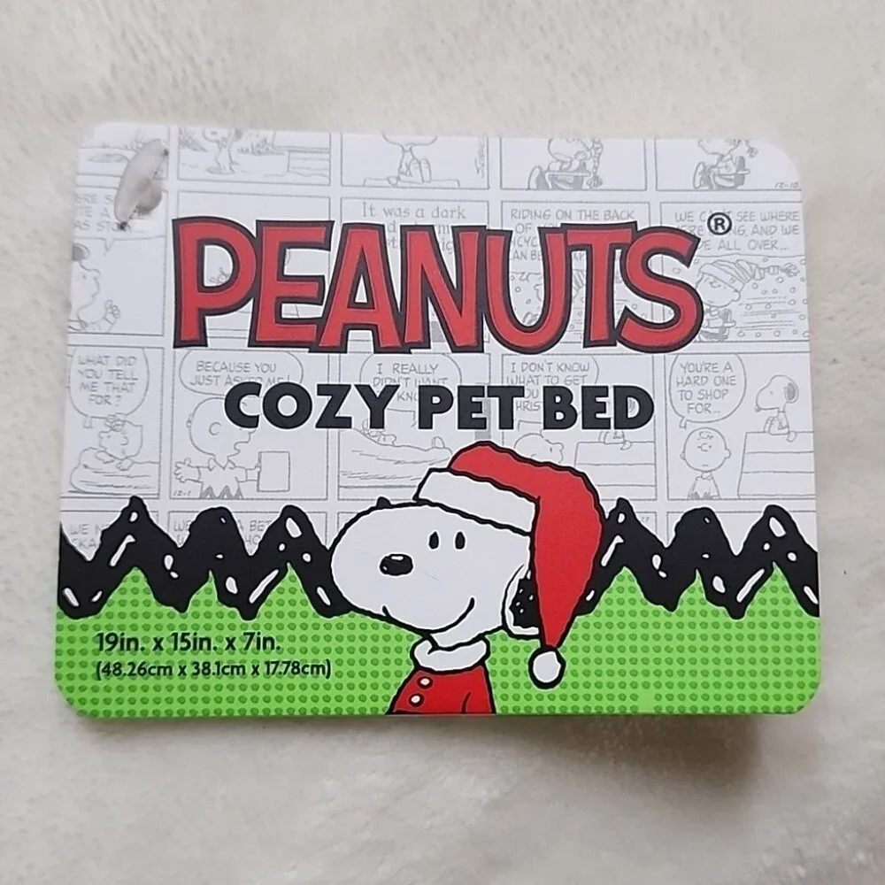 Charlie Brown Snoopy Christmas Pet Cat Dog Bed New With Tags 2025 Red Multicolor